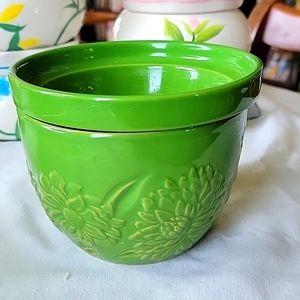 Self-watering ceramic flower pot